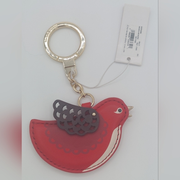 Kate Spade Bird Crossbody Red Robin leather Ooh LaLa Bird& keyring retail $489 - Picture 11 of 11